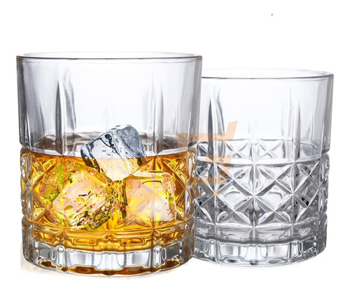 Vasos Whisky Vidrio Grabado De Lujo Vasos Whiskey Set X2