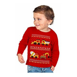 Tractores Bulldozers Ugly Christmas Sweater Style Boys Camis