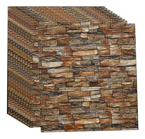 Lamina 3d Panel Decorativo Tipo Piedra Marron