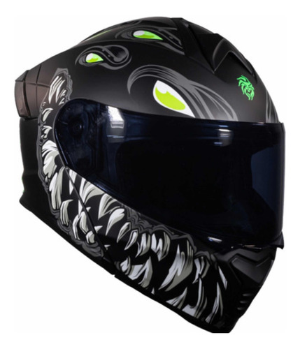 Casco Brilla En La Obscuridad Kov Toxic Deportivo Abatible