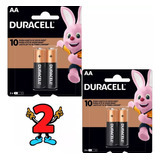 2x Cartela C/ 2 Pilha Aa Duracell Pequena 2a - Original 