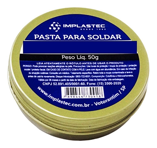 Pasta De Solda Soldatec Pastoso Solda Fluxo 50g