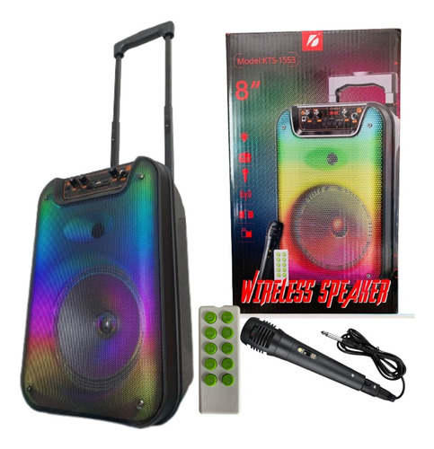 Caixa De Som Karaoke Grande Potente Box 3000w Luz Led Usb