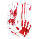 Enfeite Decoração Adesivo Mãos De Sangue Festa Halloween