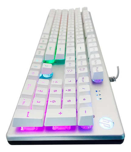 Teclado Para Compuador Pc Notebook Gamer Usb Led Rgb Prata