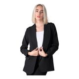 Saco Formal Blazer Mujer Negro Stfashion 72904623