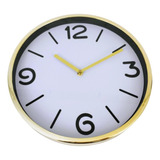 Relógio Parede Decorativo Branco E Dourado 35cm 