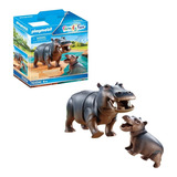 Playmobil 70354 Family Fun Animales Hipopotamo Con Bebes