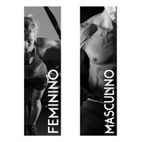 Kit Adesivo Porta Banheiro Academia Feminino Masculino 60cm