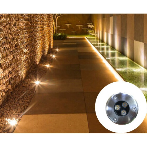 6 Balizador Spot De Led 3w Embutir Chão Piso Jardim Externo