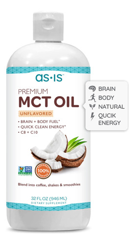 Aceite Mct Premium C8 Y C10 | Sin Sabor | 100% De Cocos Sin