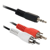Cable Auxiliar Plug 3.5mm A 2 Plug Rca De 1.8m Audio Estereo