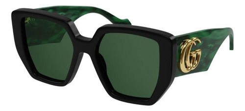 Gucci Gg0956s 001 Square Shape Negro Verde