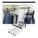 Kit 5 Cabides Dobrável Em Inox Para 5 Calças.