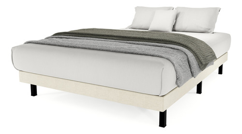 Cima Urban Base Cama Box Recamara King Size Madera Tapiz Beige