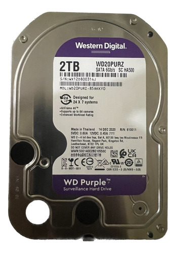 Disco Duro Interno Western Digital Wd Purple Wd20purz 2tb