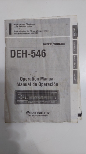 Manual Cd Player Pionner Modelo Deh-546antigo
