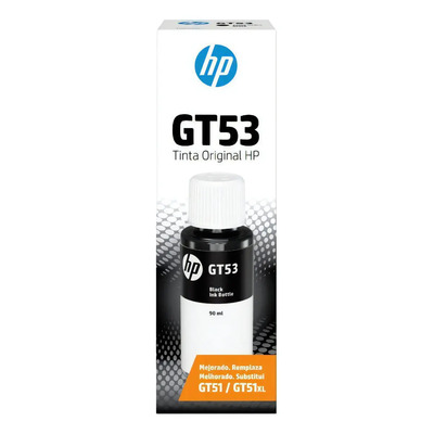 Botella De Tinta Gt53 Negro 90ml Rinde 5000 Paginas Hp