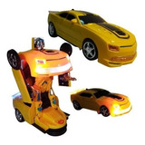 Carro Transformers Camaro Bumblebee Luces Sonido Robot 8986