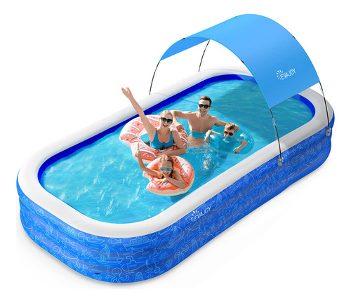 Piscina Inflable Grande Con Toldo, 150 X 70 X 20 Pulgadas, P