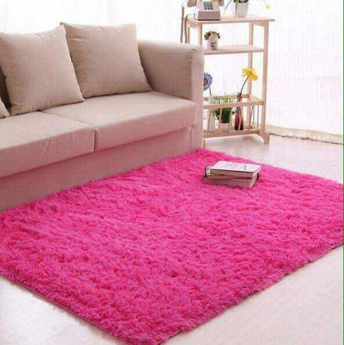 Alfombra Fucsia 2x2,5 Aproximadamente Pelo Largo