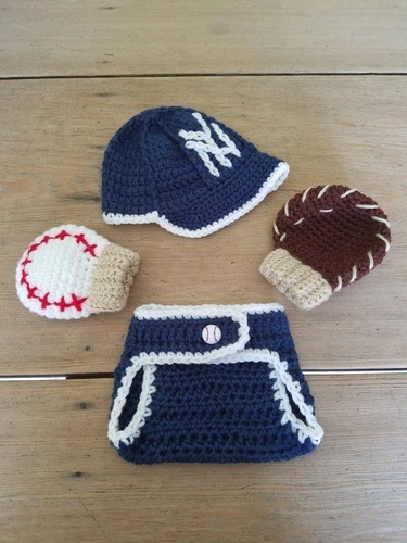 Set Beisbol Ny Tejido Crochet 