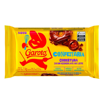 Confeitaria Cobertura Sabor Chocolate ao Leite Garoto Nestlé leite caixa 1 kg | Parcelamento sem juros