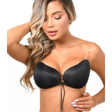 Brasier Invisible Adhesivo Silicona Mariposa Beige Negro