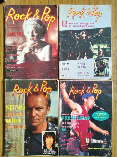 Revista Rock & Pop Con Posters- Lote X 4 - Madonna Sting U2