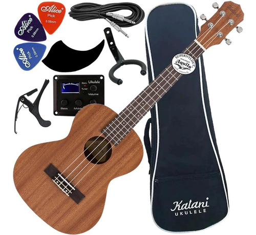 Kit Ukulele Elétrico Tenor 26 Kalani Sapele Kal220 Ts Eq