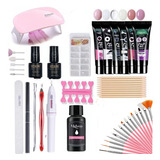 Kit De Polygel + Lampara 6 W + Tornos De Manicura, 43 Piezas