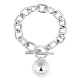 Pulsera De Plata Con Eslabones Gruesos Para Mujer: Pulsera C