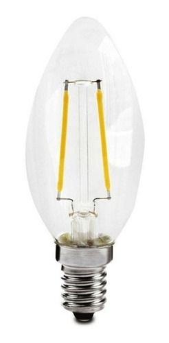 Lampada Led Vela Filamento 2w E14 127v Luz Branca Kit 2pçs