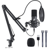 Maono Kit Micrófono Au-a04 Condensador Cardioide Sonido Profesional Color Negro