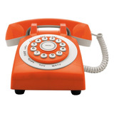 Teléfono Gato Retro Phone 70' Fijo - Color Naranja