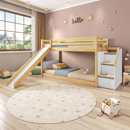 Beliche Infantil Montessoriana Garden Com Escada Lateral Wt