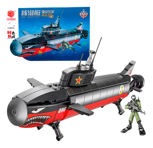 Submarino De Guerra + 1 Figura Bloques De Construcción Arma