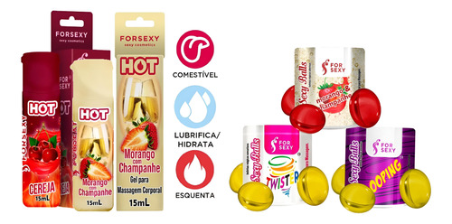 Kit Sexshop Bolinha Explosiva Sabor Função Gel Hot Sexo Oral