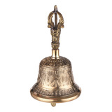 Campana De Bronce Campana Budista Tibetana De Bronce Con Man