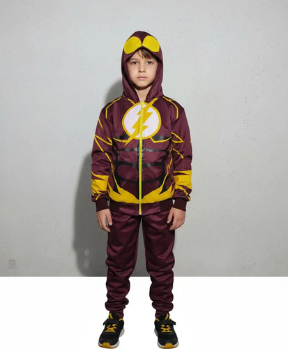 Conjunto Pants Pans Para Niño Tipo Disfraz Súper Héroe Flash