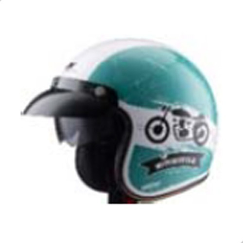 Casco 3/4 P/choper Dot Verde Moto Talla L