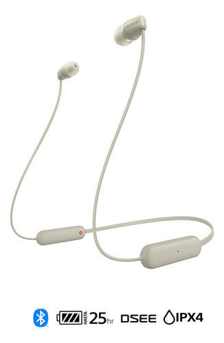 Auriculares Bluetooth Inalambricos In Ear Sony Wi-c100 Beige Color Crema