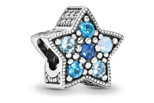 Charm Estrella Azul - Plata De Ley S925