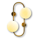 Aplique Pared Led Retro Diseño Vintage 2 Esferas Dorado G9 Color Oro