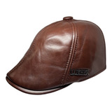 Boina De Cuero Genuino Gorro Lujo Luxher Mod. Paris