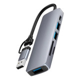 Hub Usb Tipo C Dual 5 En 1