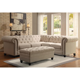 Sofa Chesterfield Esquinero Rinconero 2.50 X 2.50 + Puff