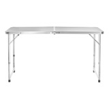 Mesa Plegable 120 Cm Con 4 Bancos Para Camping Gris