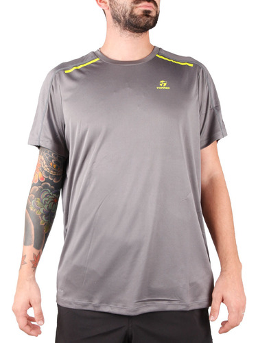 Remera Hombre Topper Training Gris Jj deportes