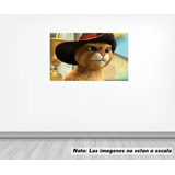 Vinil Sticker Pared 100cmlado Gato Con Botas Shrek Mod 0010